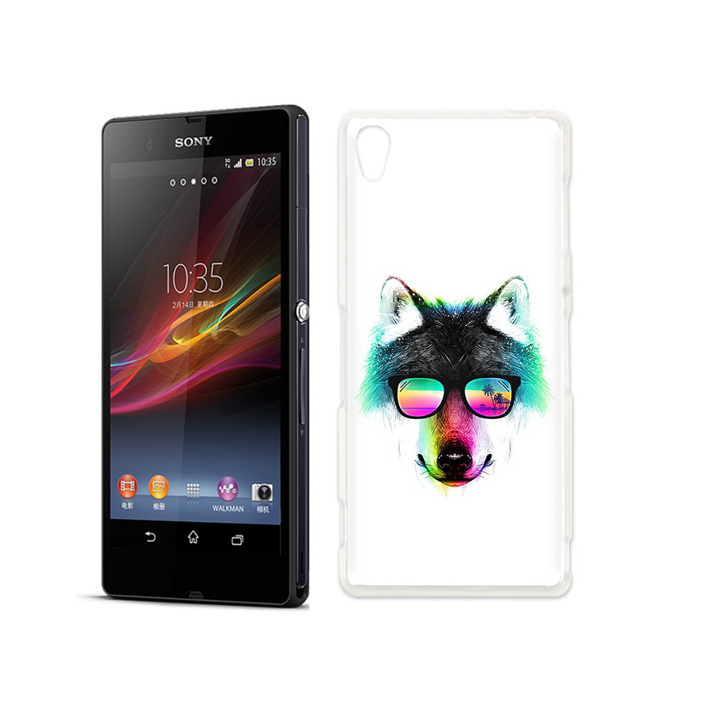 

Чехол MyPads Tocco для Sony Xperia Z радужный волк, Прозрачный, Tocco