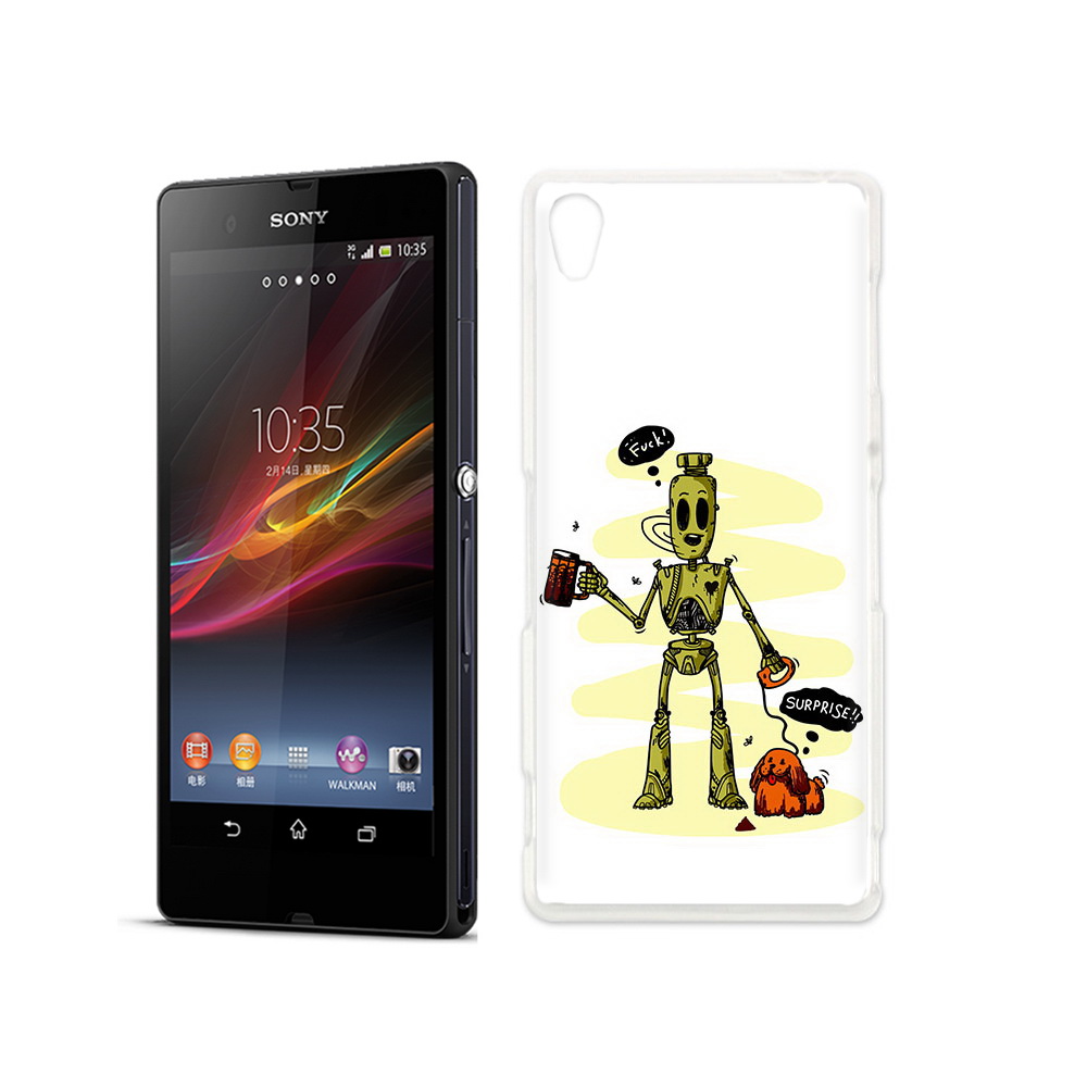 

Чехол MyPads Tocco для Sony Xperia Z прикольный робот, Прозрачный, Tocco