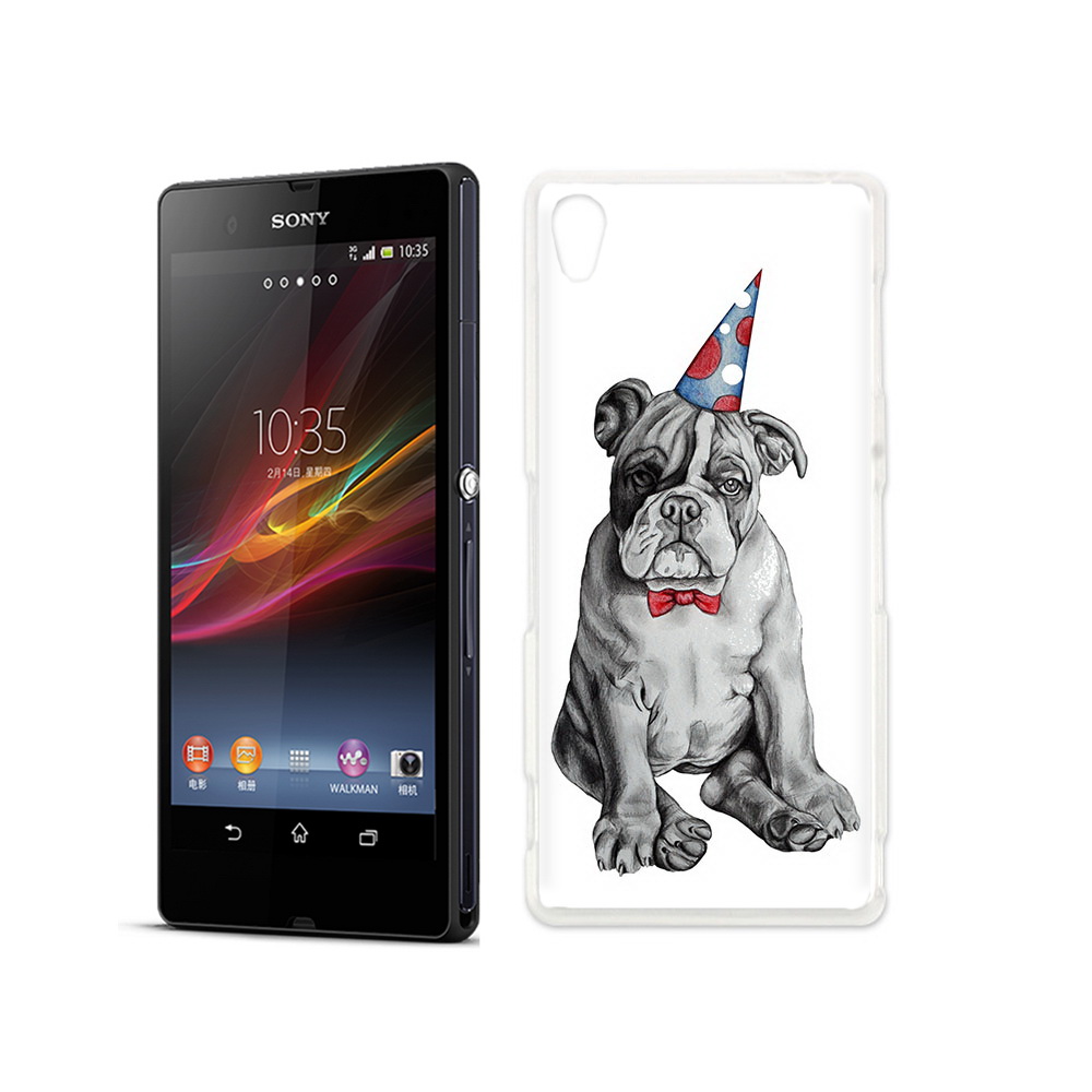 

Чехол MyPads Tocco для Sony Xperia Z праздничный щенок, Прозрачный, Tocco