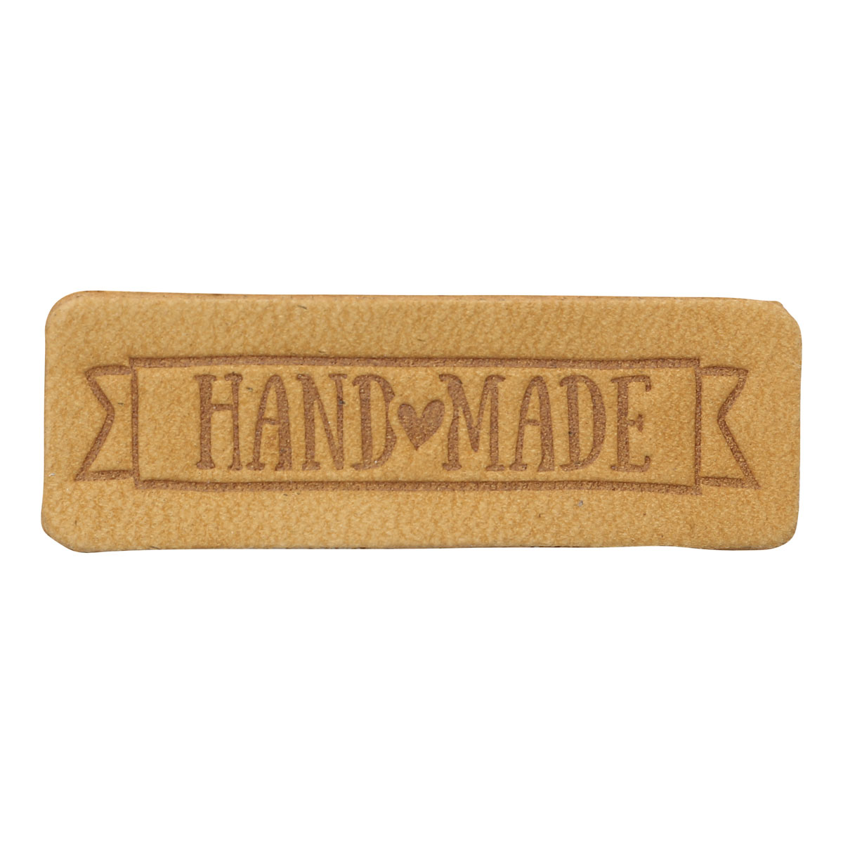 

3 Термоаппликация из кожи Hand Made 5,65*1,8см, 100% кожа (48 песочный), Белый