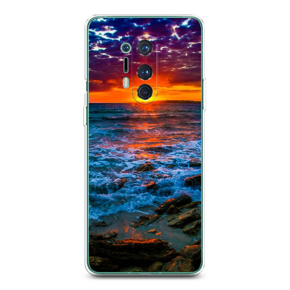 

Чехол на OnePlus 8 Pro "Закат 1", Оранжевый;синий, 151050-2