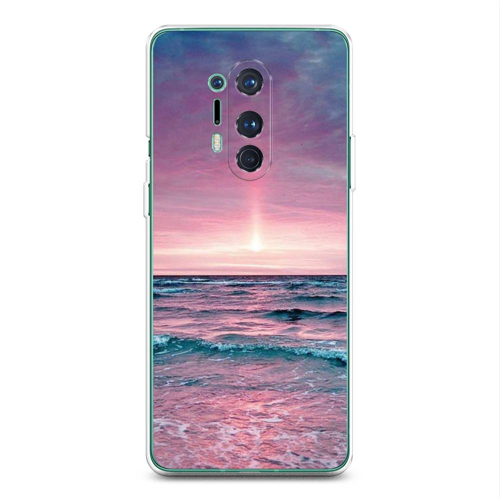 

Чехол на OnePlus 8 Pro "Восход 3", Розовый;голубой, 151050-2