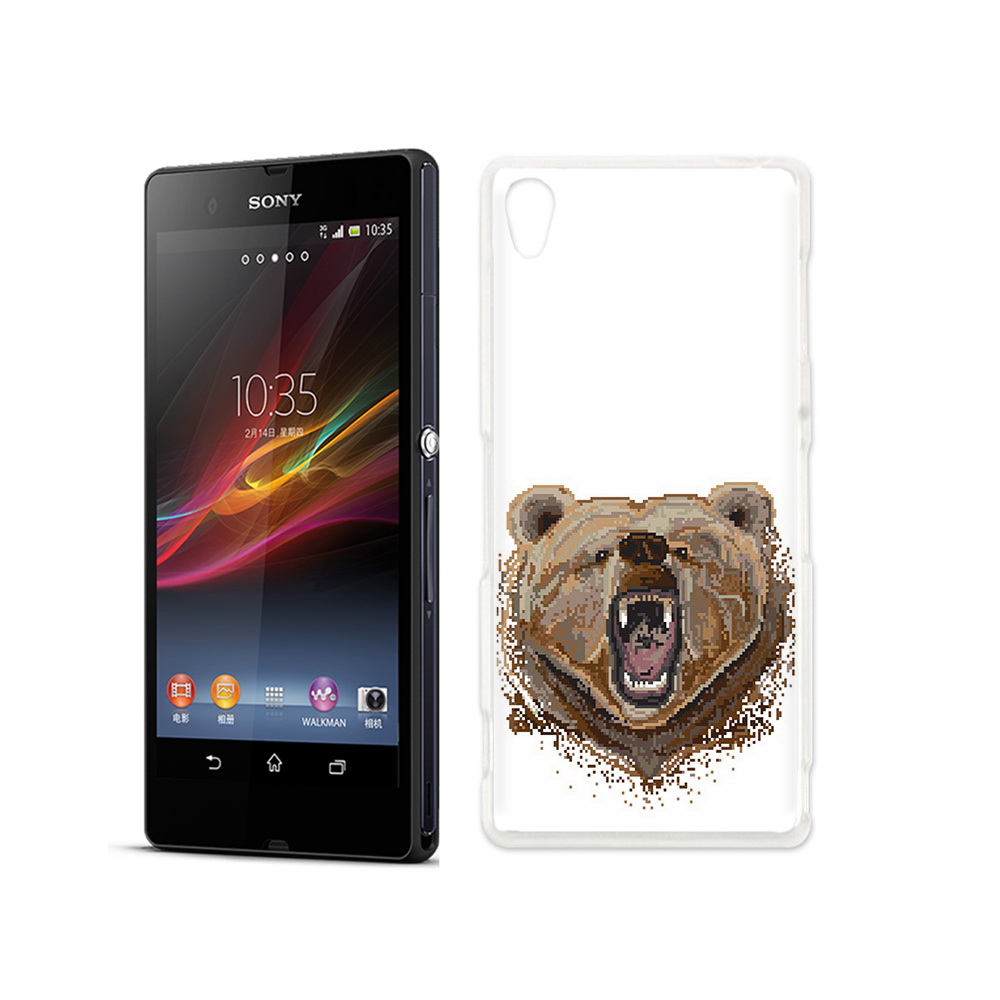 

Чехол MyPads Tocco для Sony Xperia Z пиксельный медведь, Прозрачный, Tocco