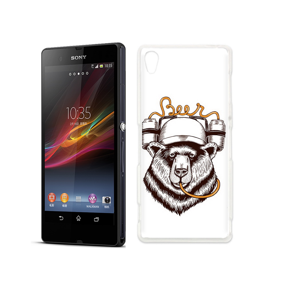 

Чехол MyPads Tocco для Sony Xperia Z пивной медведь, Прозрачный, Tocco