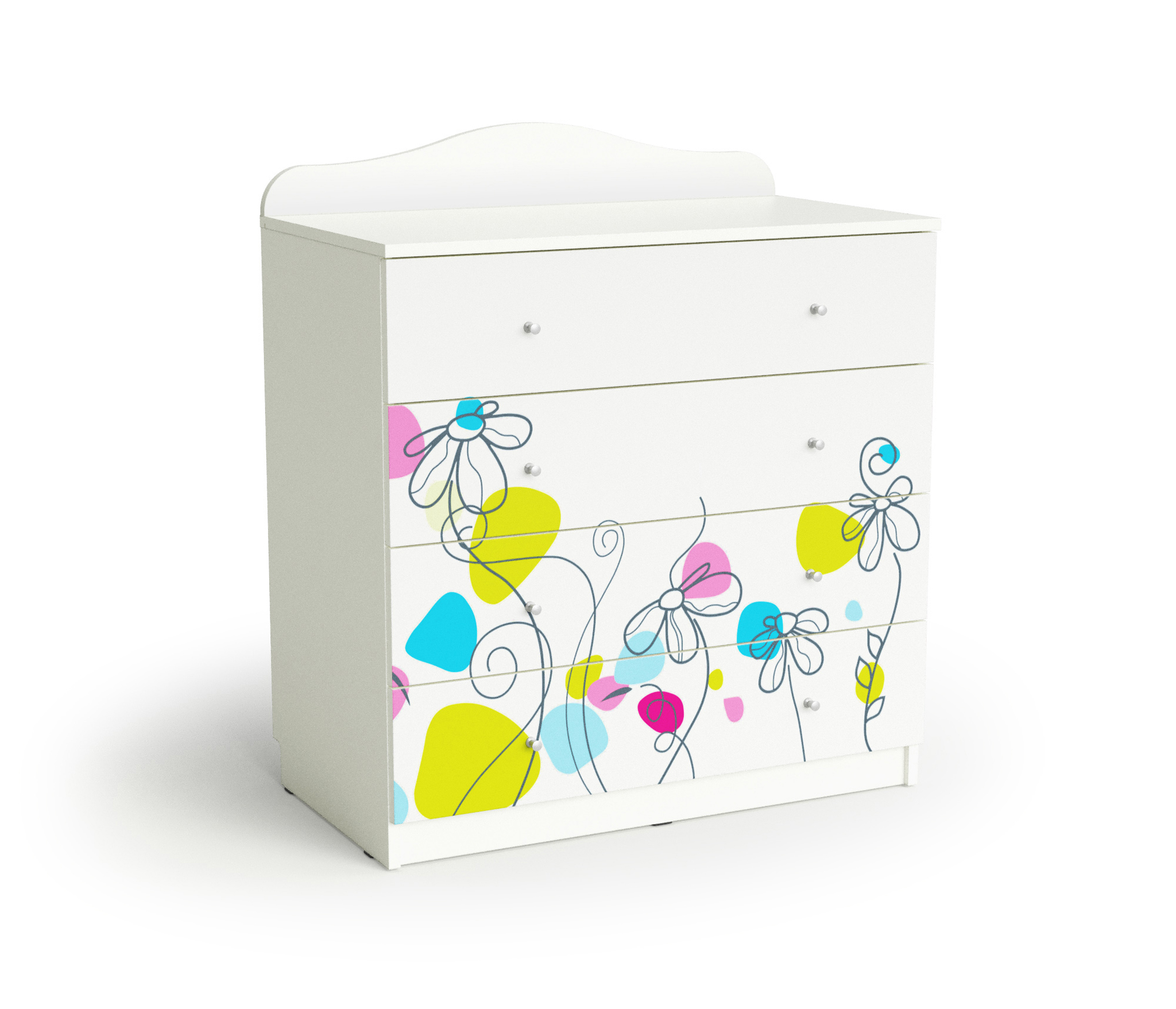Комод для детской Мама Цветы корпус белый, 100414
