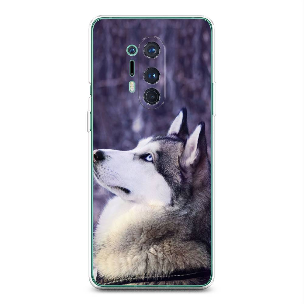 

Чехол на OnePlus 8 Pro "Хаски 1", Фиолетовый;белый, 151050-1