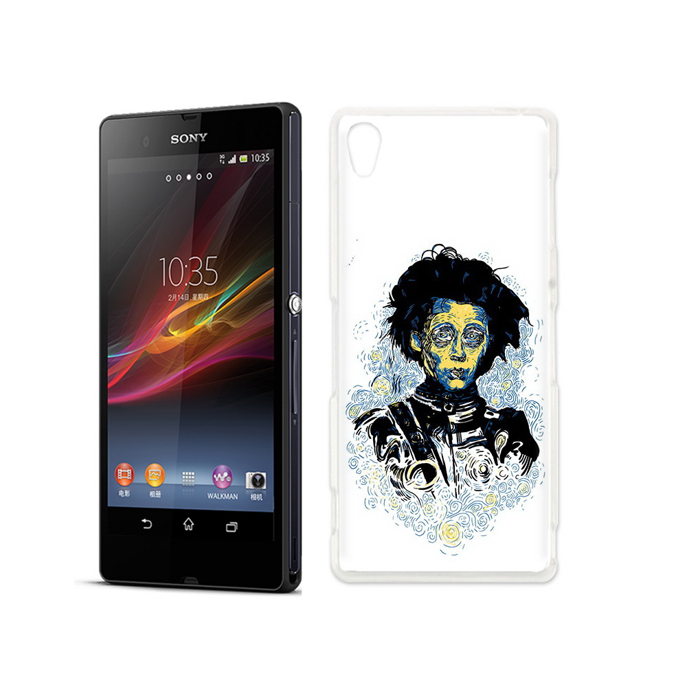 

Чехол MyPads Tocco для Sony Xperia Z парень черно-белый абстракция, Прозрачный, Tocco