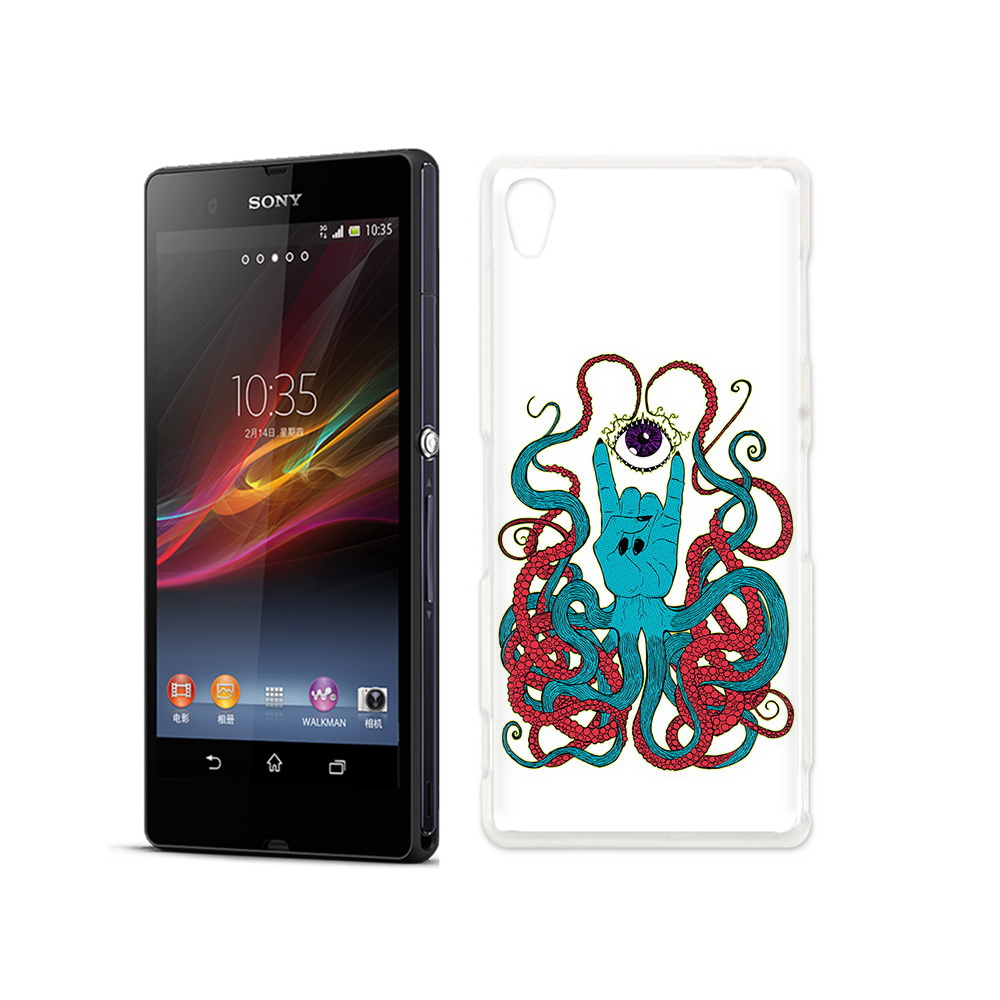 

Чехол MyPads Tocco для Sony Xperia Z осьминог-рука абстракция, Прозрачный, Tocco