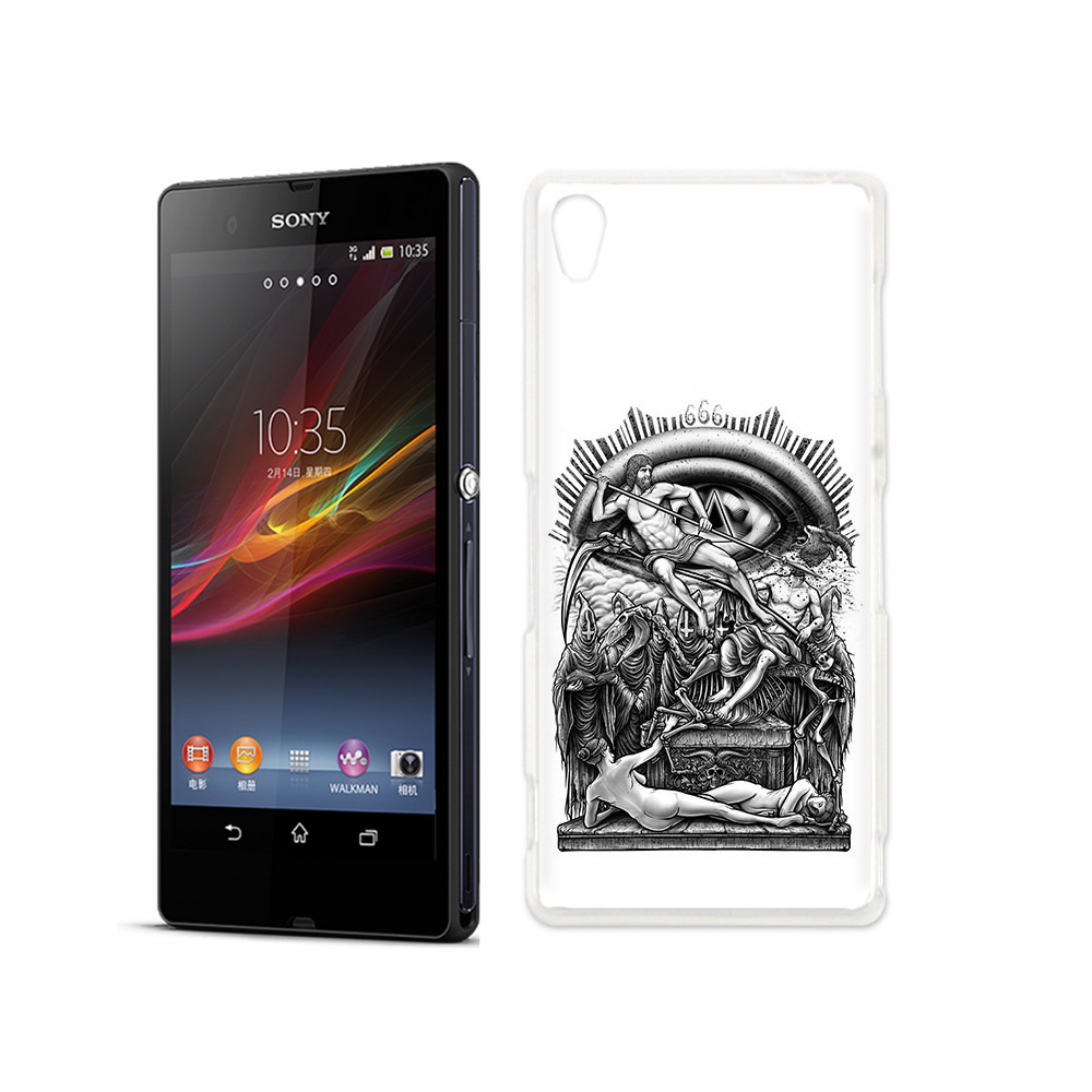 

Чехол MyPads Tocco для Sony Xperia Z оракул черно белый, Прозрачный, Tocco