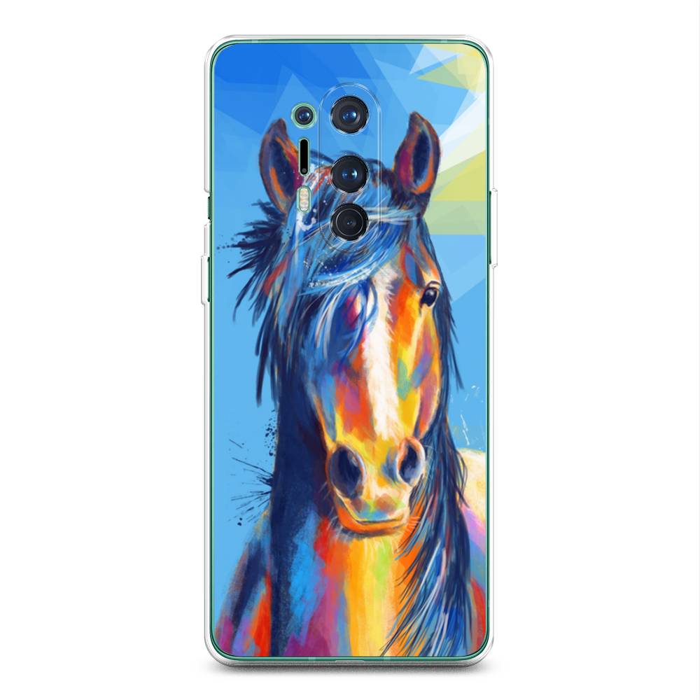 

Чехол на OnePlus 8 Pro "Лошадь арт 3", Голубой;желтый;синий, 151050-1