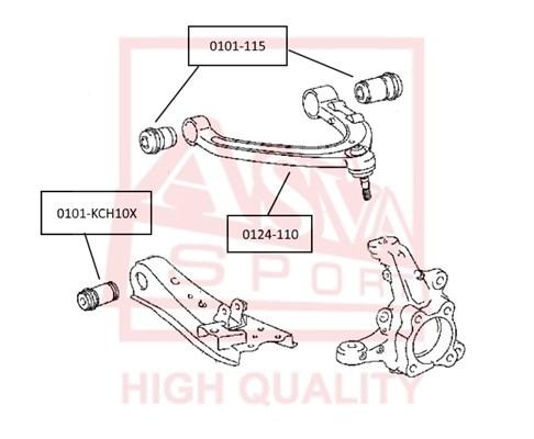 

Сайлентблок рычага подвески Asva 0101-KCH10X