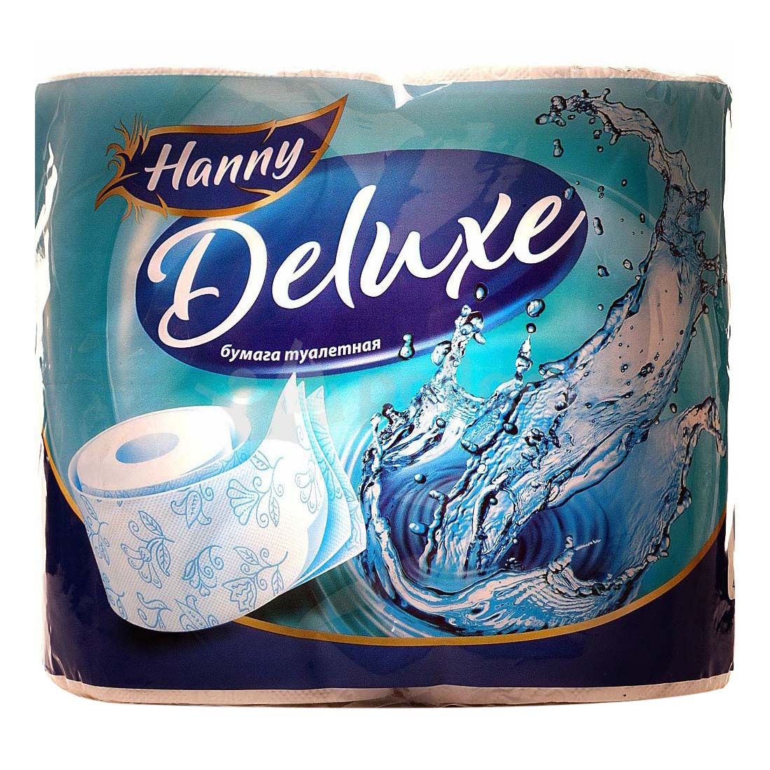 Туалетная бумага Hanny Deluxe 3 слоя 4 рулона туалетная бумага zewa deluxe ромашка 3 слоя 4 рулона