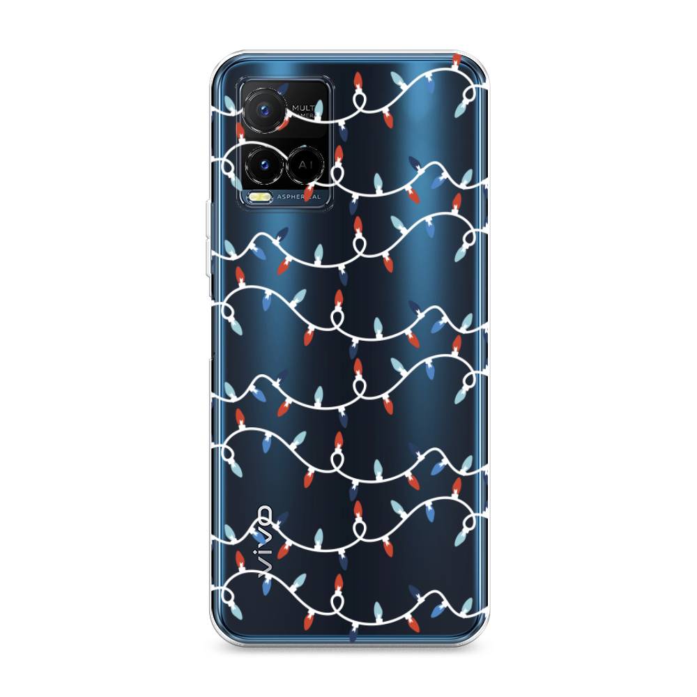 

Чехол на Vivo Y21e "Разноцветная гирлянда", Белый;красный;синий, 266350-5