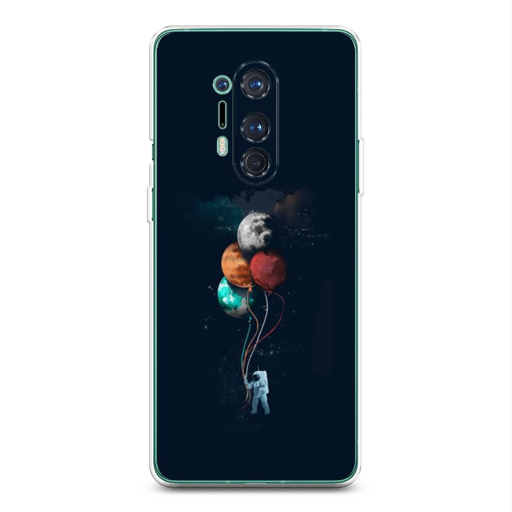 

Чехол на OnePlus 8 Pro "Космонавт с шариками", Разноцветный, 151050-4