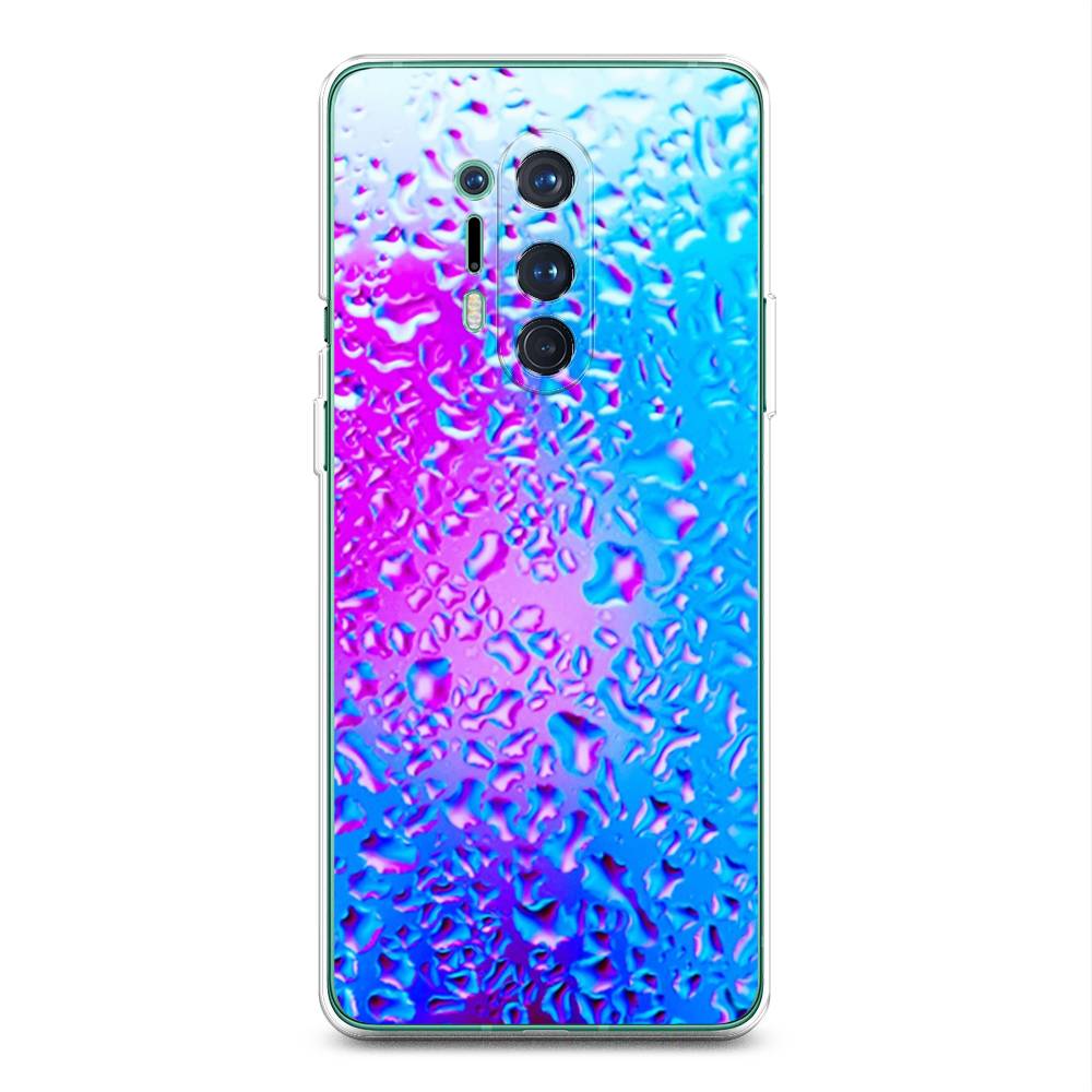 

Чехол на OnePlus 8 Pro "Капли на стекле", Голубой;розовый, 151050-3