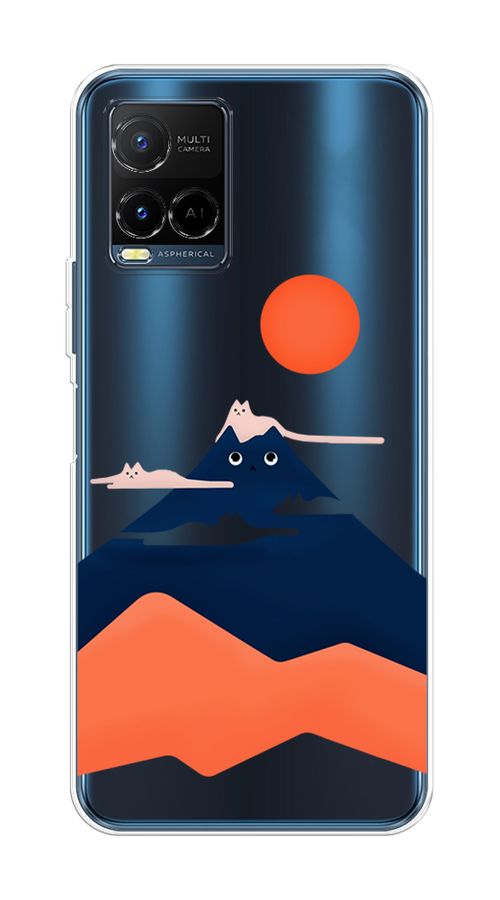 

Чехол на Vivo Y21e "Кот-гора", Черный;оранжевый, 266350-4