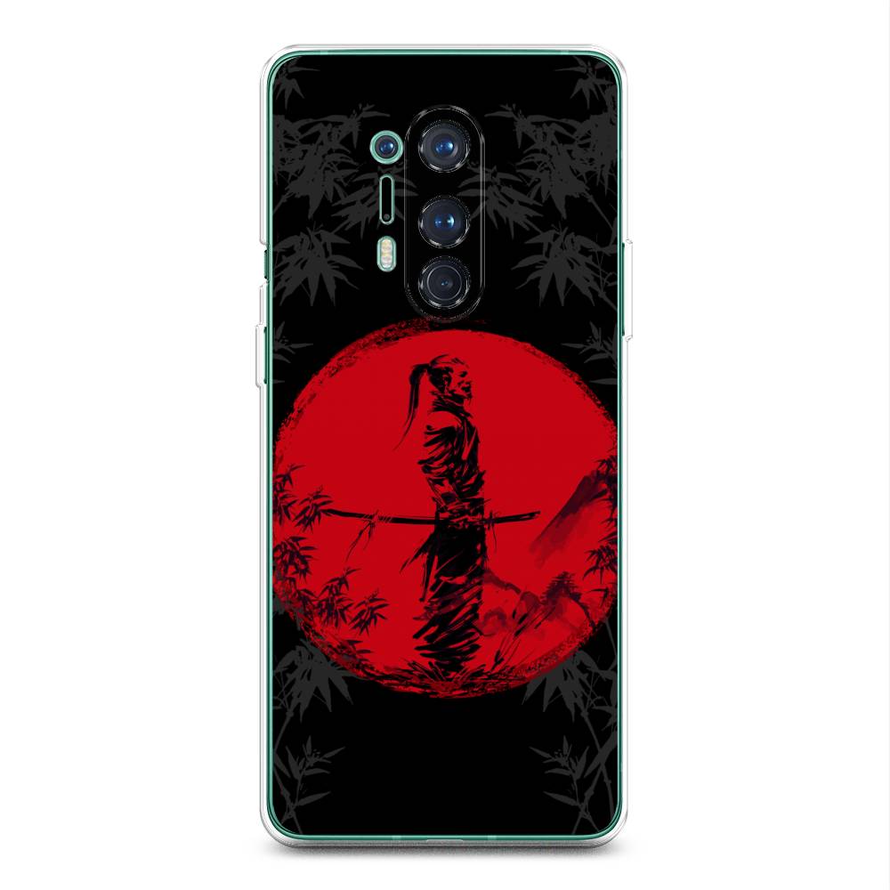 

Чехол на OnePlus 8 Pro "Самурай на красном фоне", Черный;красный;серый, 151050-4
