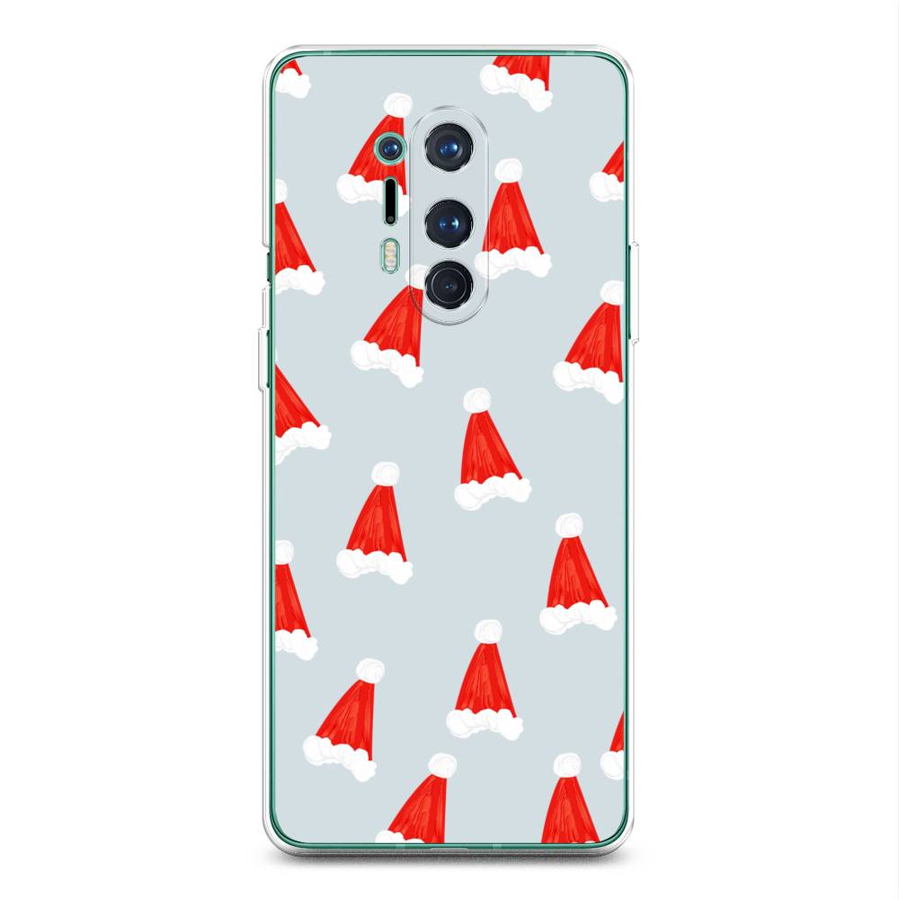 

Чехол на OnePlus 8 Pro "Новогодние шапочки", Белый;красный;серый, 151050-5