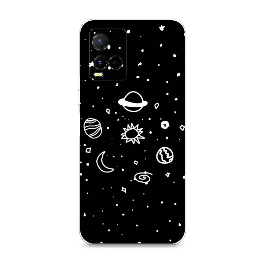 

Чехол на Vivo Y21e "Дудл солнечной системы", Бежевый;серый, 266350-2