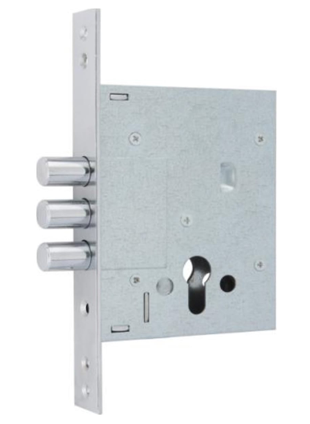 DOORLOCK Корпус цилиндрового замка DL9257С/60мм, хромированная фронтальная планка 28х220мм