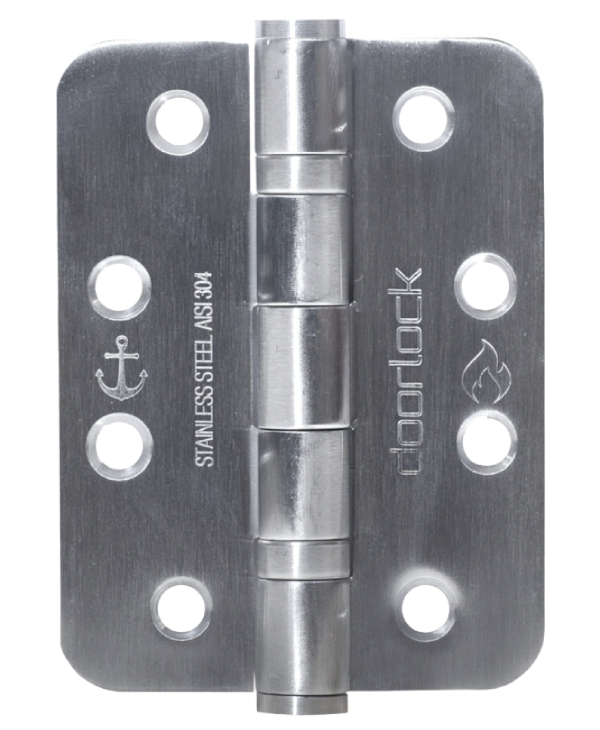 Doorlock Комплект карточных петель DL H102/76/2B/R/SSS матовая нержавеющая сталь, 2 штуки,