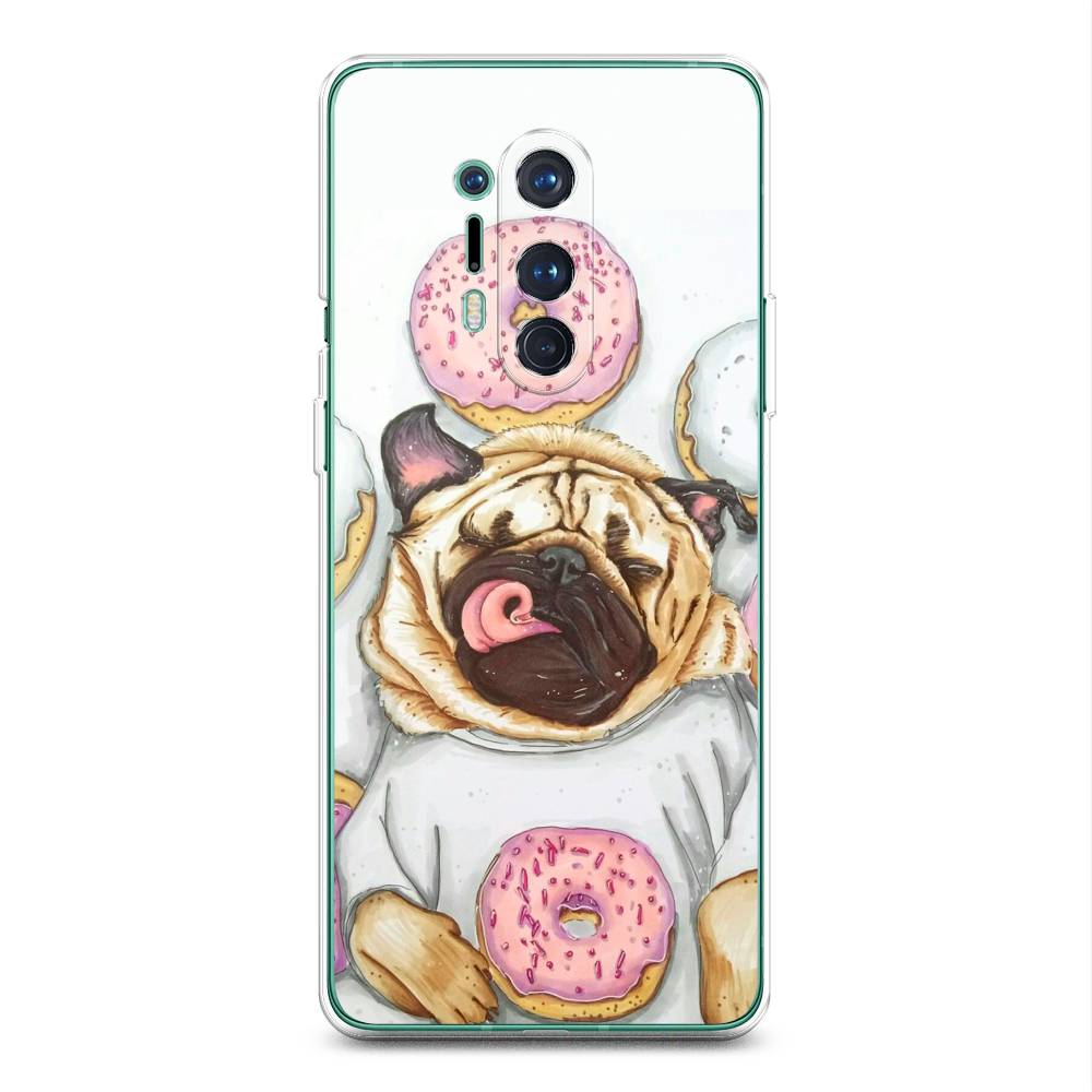 

Чехол на OnePlus 8 Pro "Счастливый мопс", Розовый;бежевый;коричневый, 151050-1