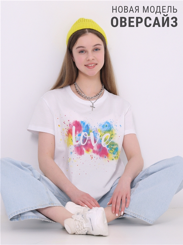 

Футболка детская Апрель 274дев001Д2Р, белый Любовь акварель, 140, ф274001010Р3