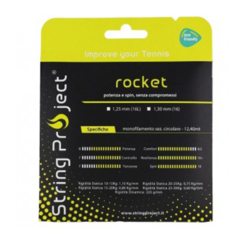 

Струна для тенниса String Project 12m Rocket OZN504363014, Yellow, 1.25, 12m Rocket