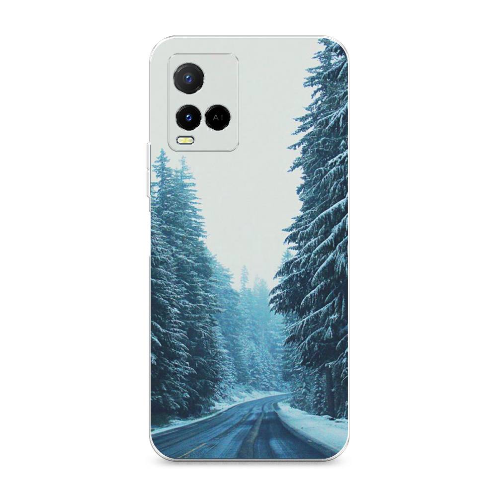 

Чехол на Vivo Y21e "Зима 9", Бежевый;голубой;черный, 266350-2
