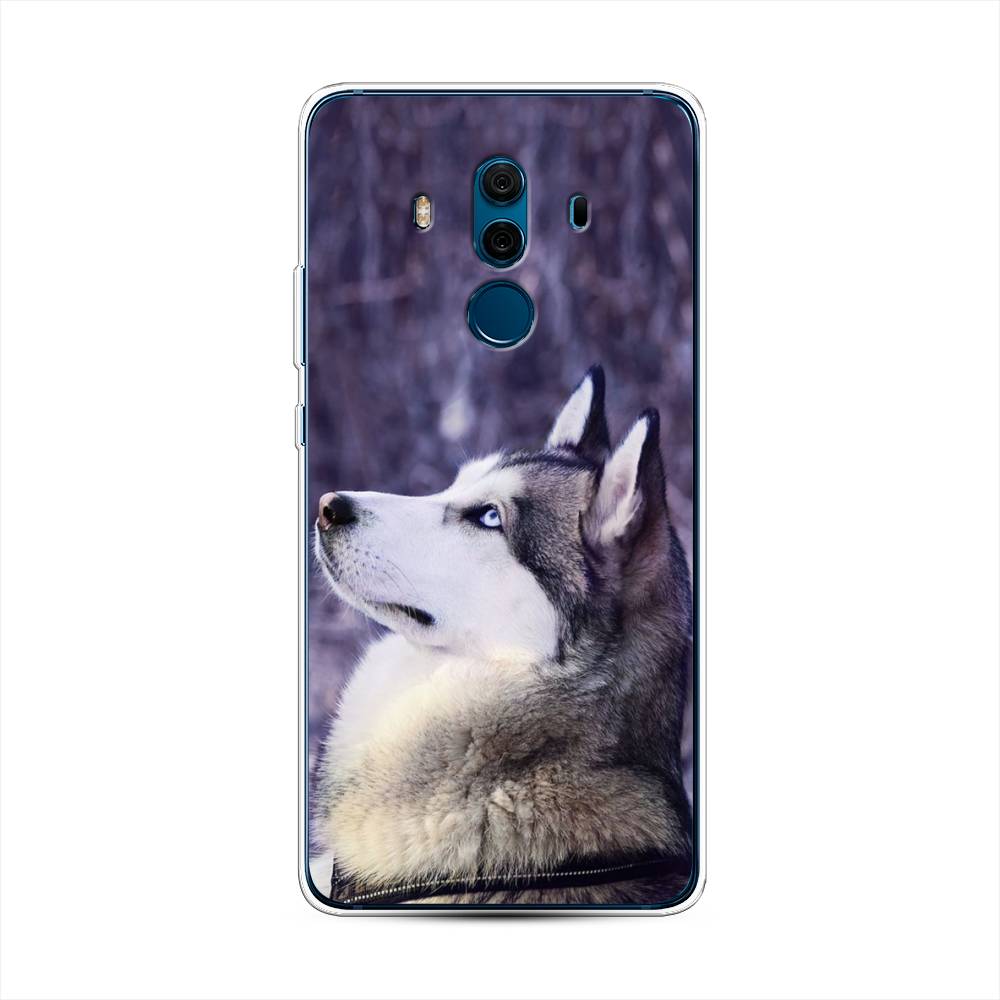 

Чехол на Huawei Mate 10 Pro "Хаски 1", Фиолетовый;белый, 63450-1