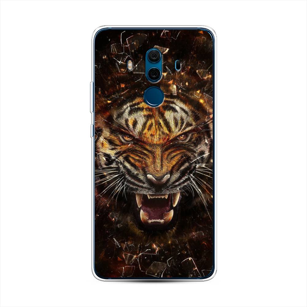 

Чехол на Huawei Mate 10 Pro "Тигр осколки", Оранжевый;серый;черный, 63450-1