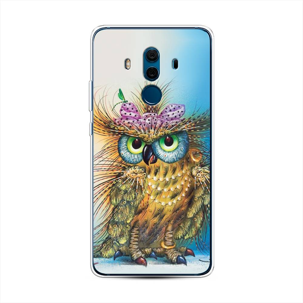

Чехол на Huawei Mate 10 Pro "Модная сова", Коричневый;голубой, 63450-1