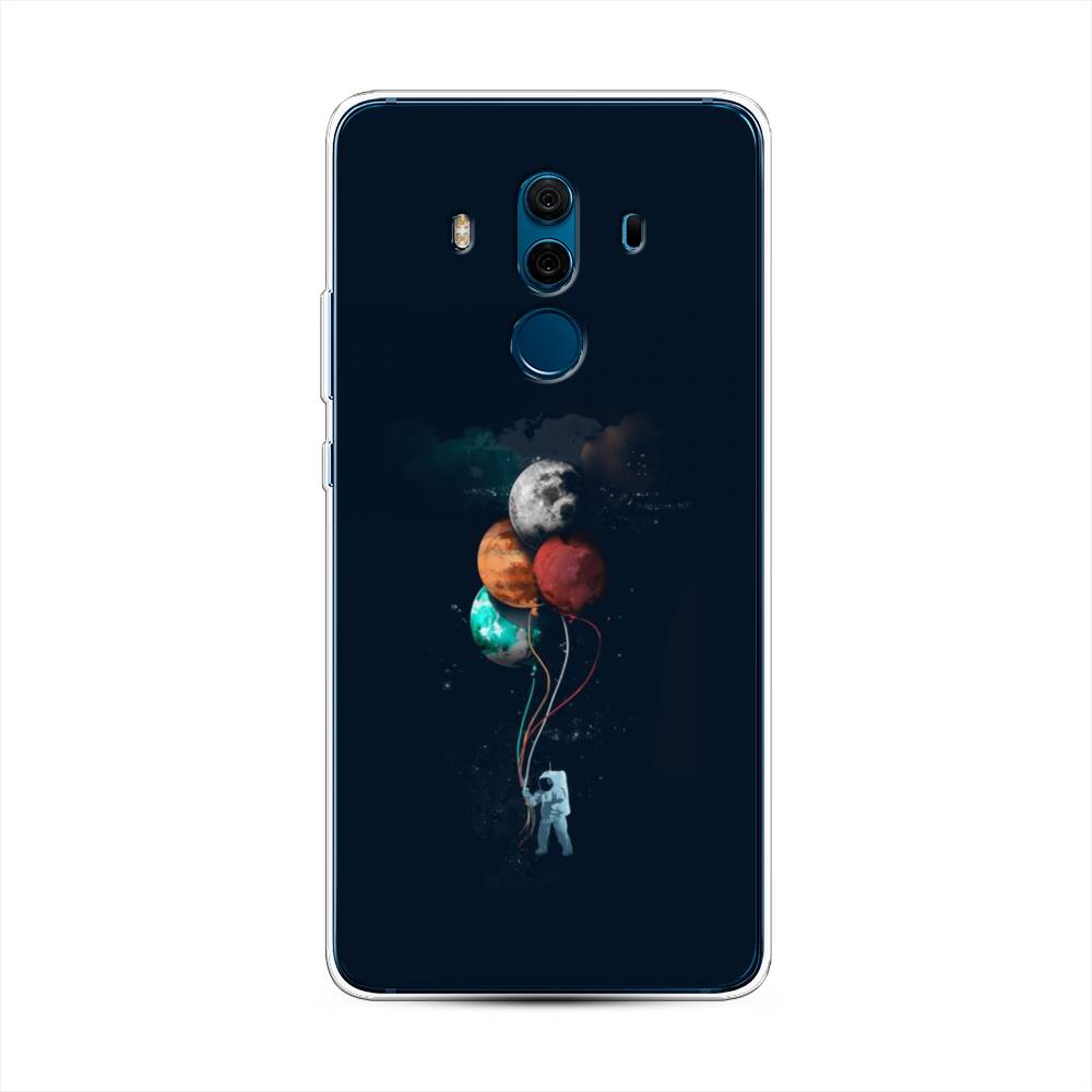 

Чехол на Huawei Mate 10 Pro "Космонавт с шариками", Разноцветный, 63450-4