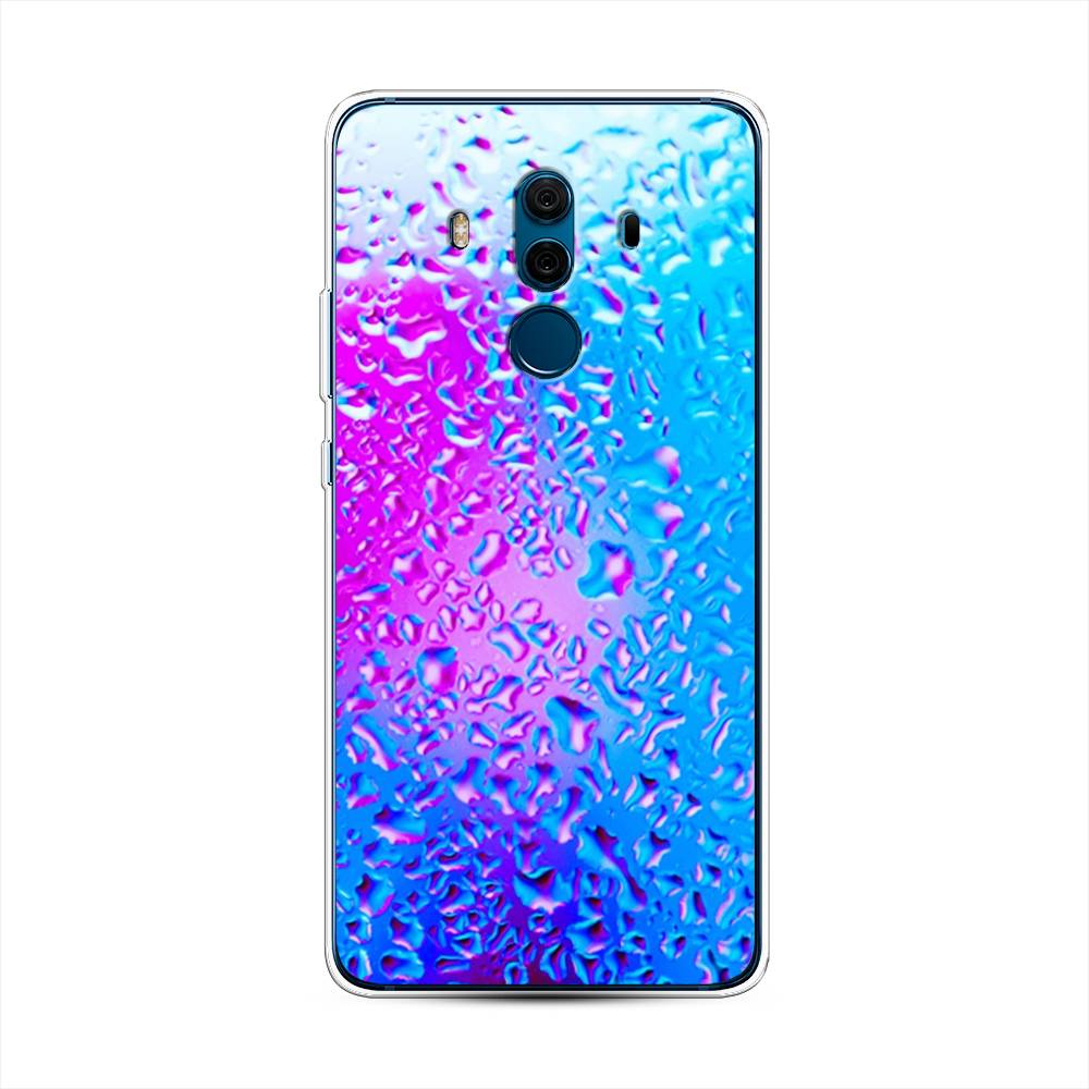 

Чехол на Huawei Mate 10 Pro "Капли на стекле", Голубой;розовый, 63450-3