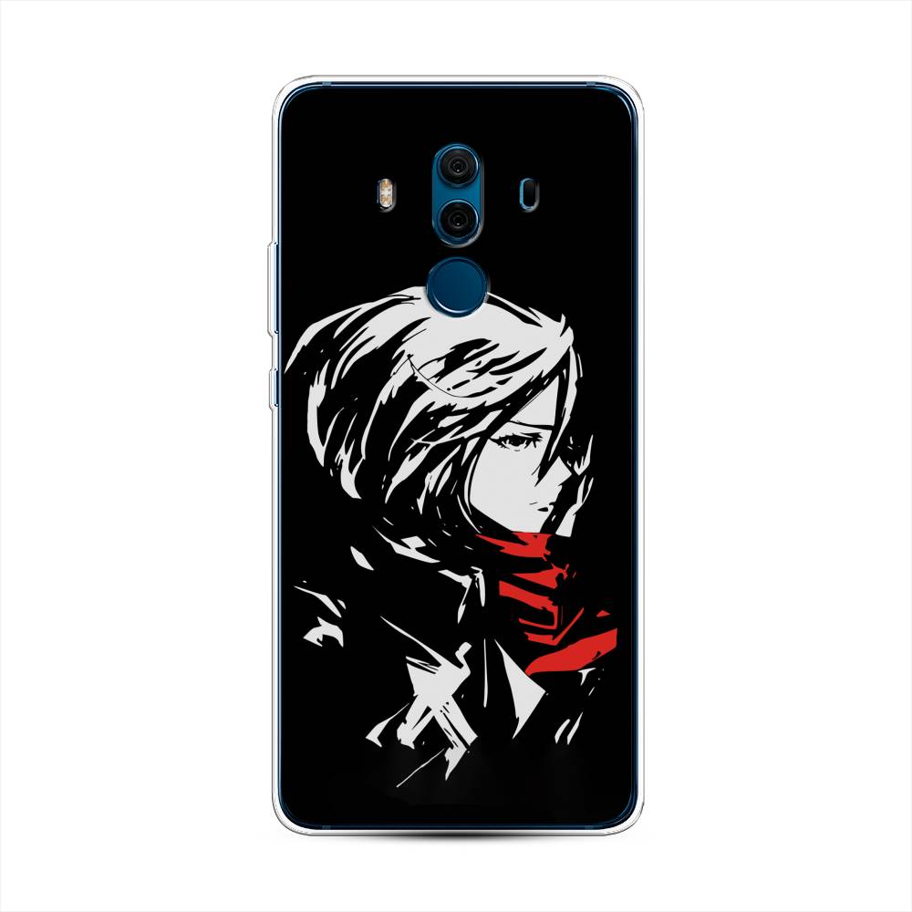 

Чехол на Huawei Mate 10 Pro "Микаса минимализм", Черный;серый;красный, 63450-4