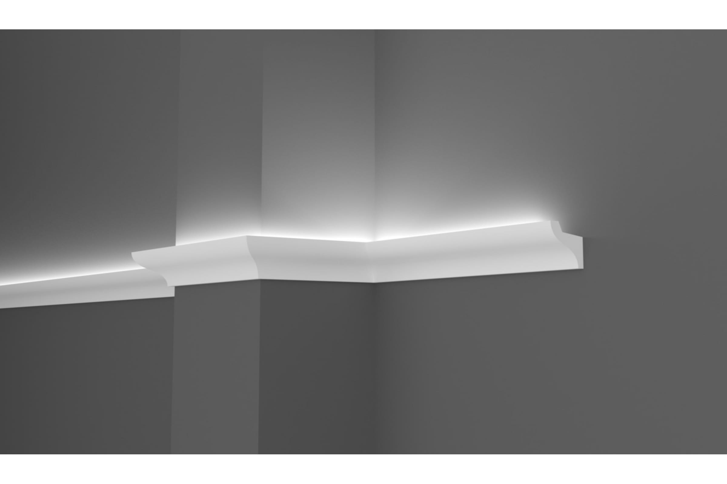 Decor-Dizayn Карниз потолочный ударопрочный влагостойкий под LED подсветку 50Х33Х2000мм DD