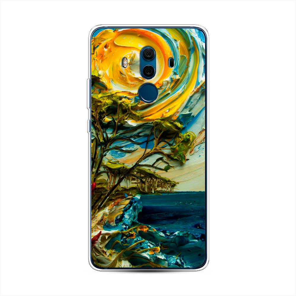 

Чехол на Huawei Mate 10 Pro "Солнце живопись", Желтый;синий, 63450-4