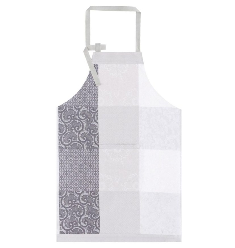 Фартук, 90х96 см. 100% хлопок, серый, FLEURS DE KYOTO Le Jacquard Francais