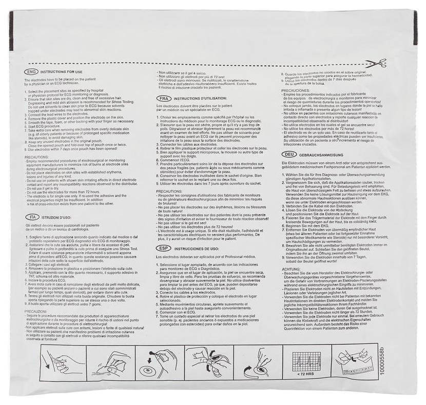 фото Электроды для экг однораз. 28х44 пена,ж.гель,холтер,4мм,skintact fs-rb4, 50