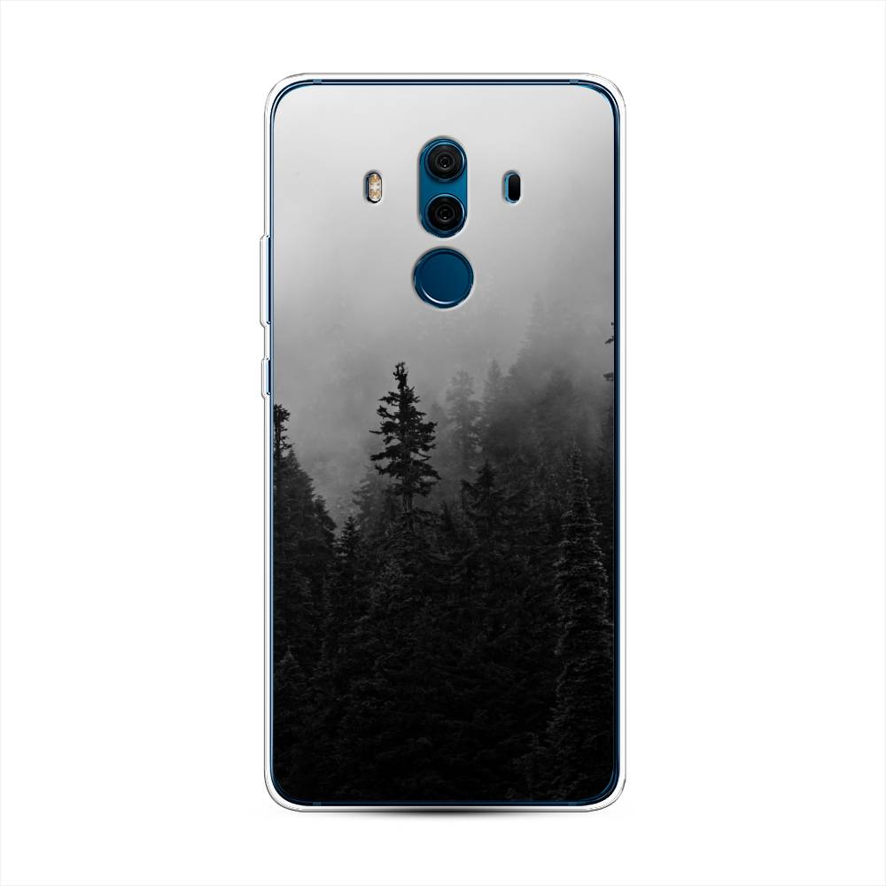 

Чехол на Huawei Mate 10 Pro "Туманный лес", Серый;черный, 63450-2