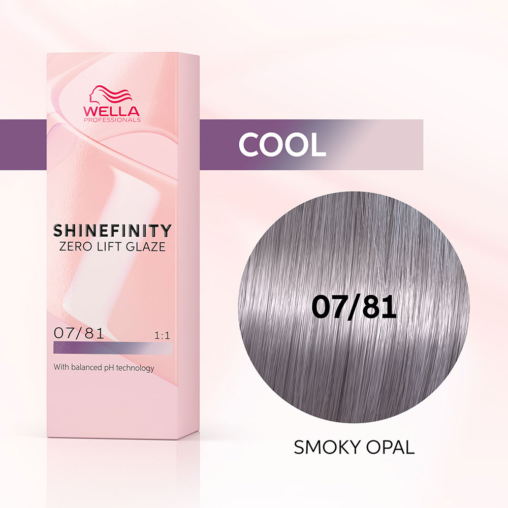 

Гель-крем краска для волос Wella Professionals Shinefnity 07-81 Дымчатый Опал 60мл, Серый