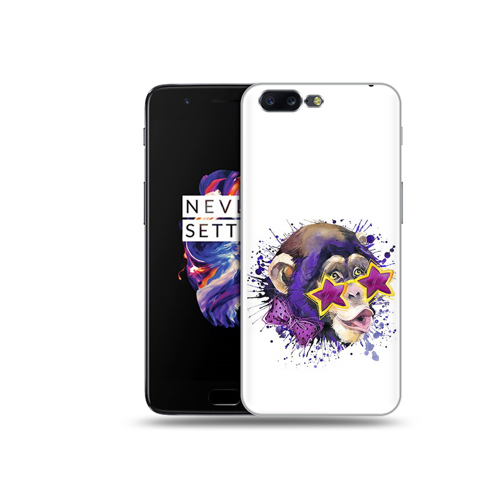 

Чехол MyPads Tocco для OnePlus 5 обезьяна в очках, Прозрачный, Tocco