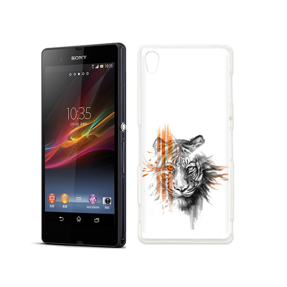 

Чехол MyPads Tocco для Sony Xperia Z огненный тигр, Прозрачный, Tocco