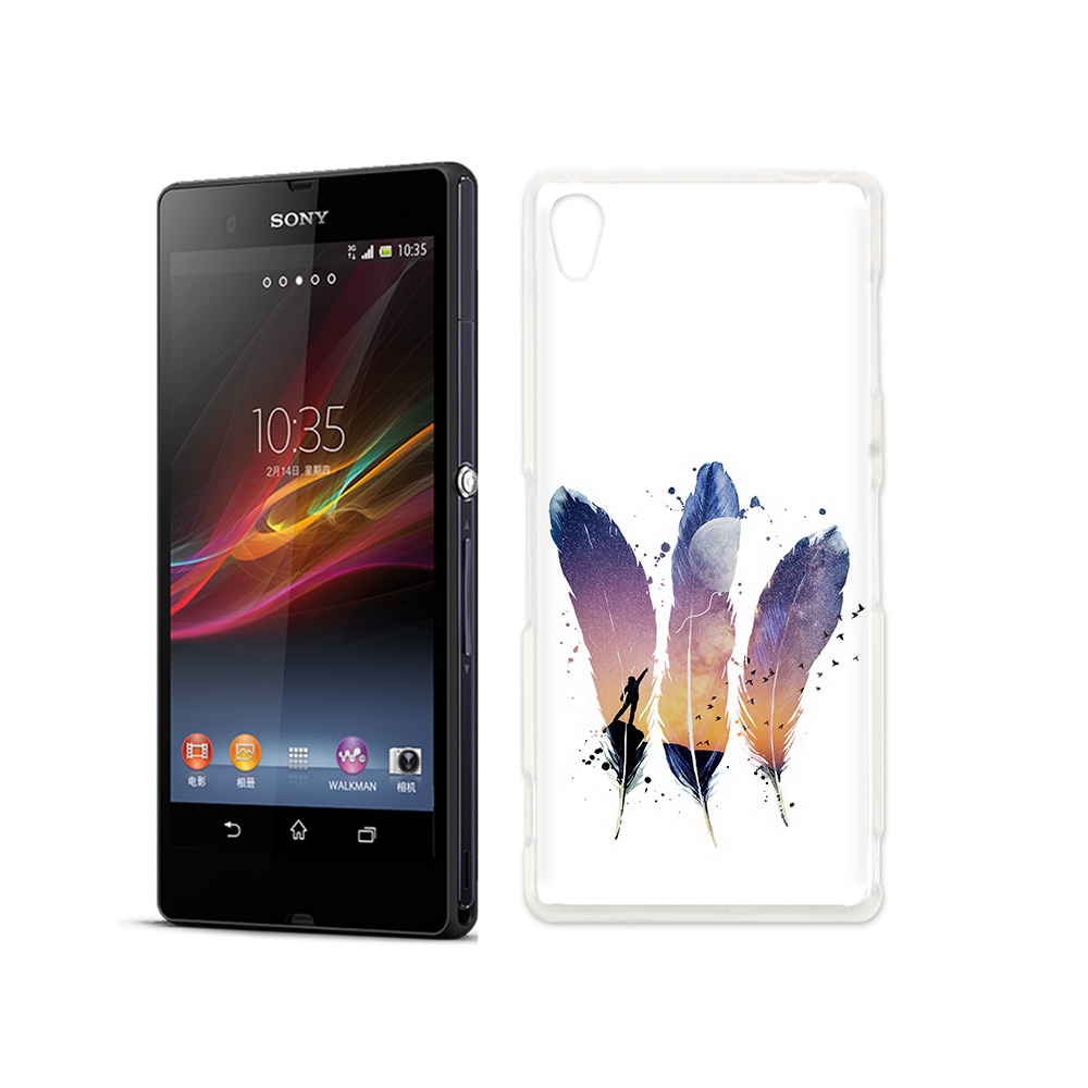 

Чехол MyPads Tocco для Sony Xperia Z небесные перья, Прозрачный, Tocco