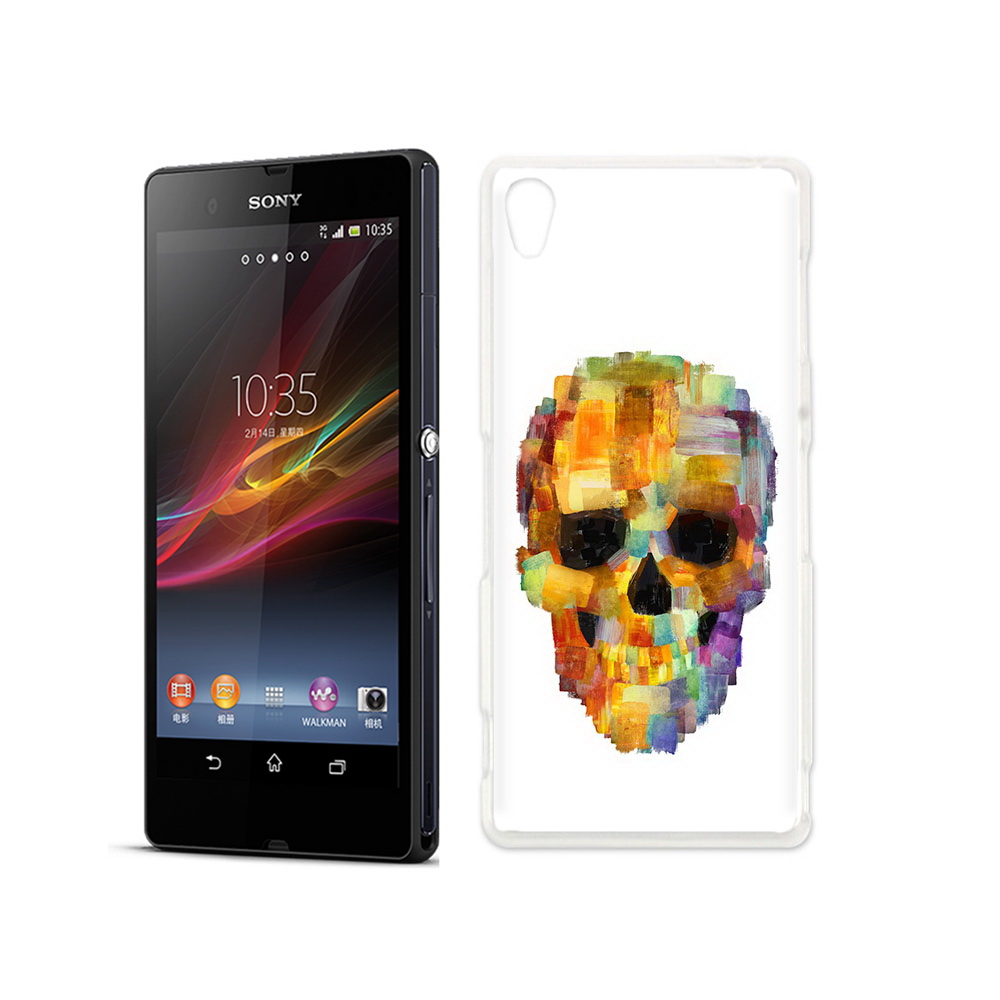

Чехол MyPads Tocco для Sony Xperia Z нарисованный череп, Прозрачный, Tocco