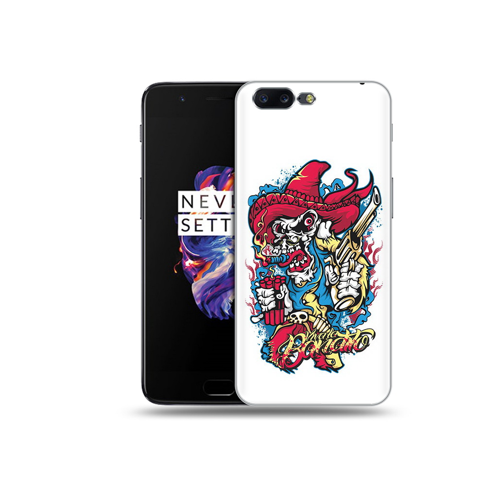 

Чехол MyPads Tocco для OnePlus 5 нарисованный скелет с писталетом, Прозрачный, Tocco