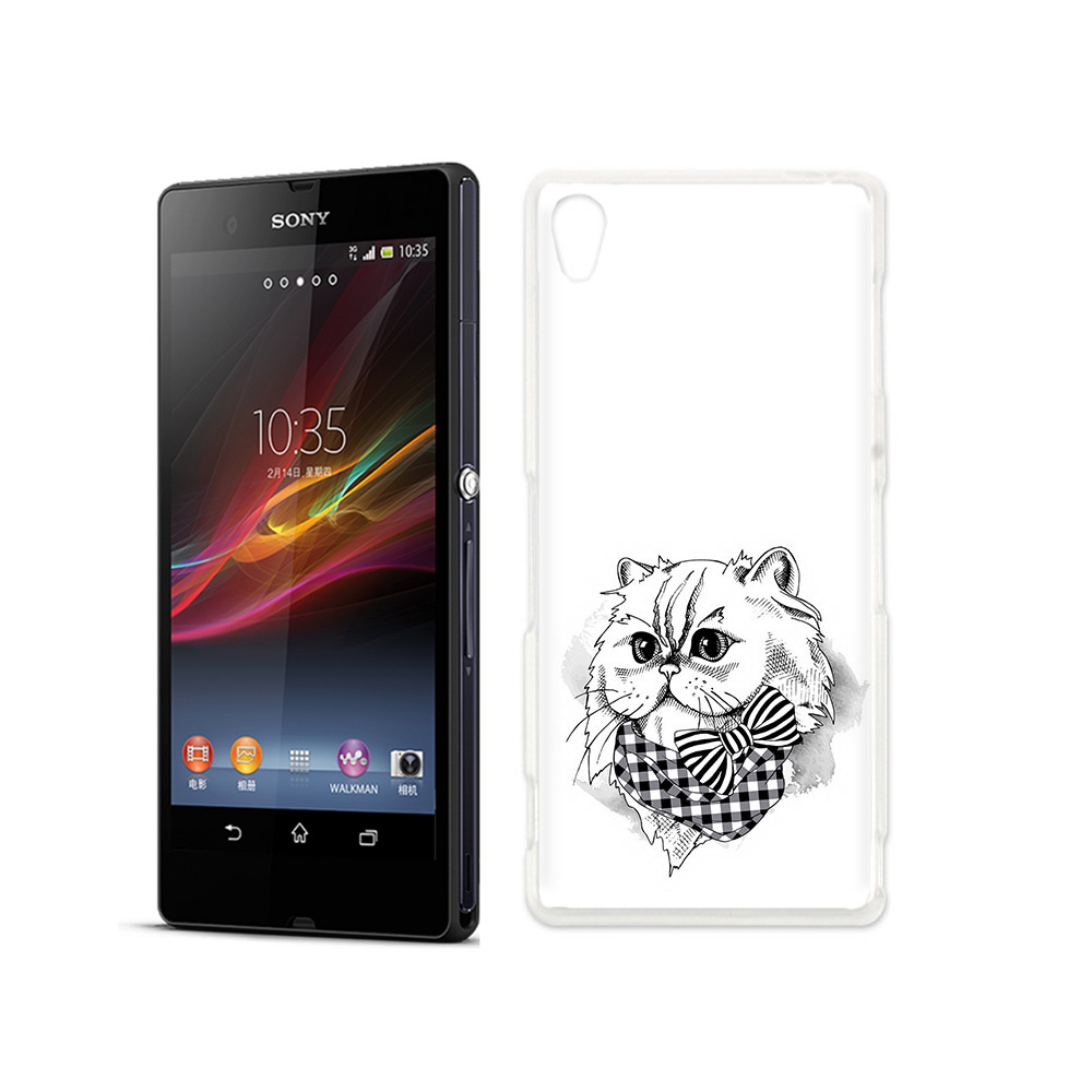 

Чехол MyPads Tocco для Sony Xperia Z нарисованная красивая кошечка, Прозрачный, Tocco