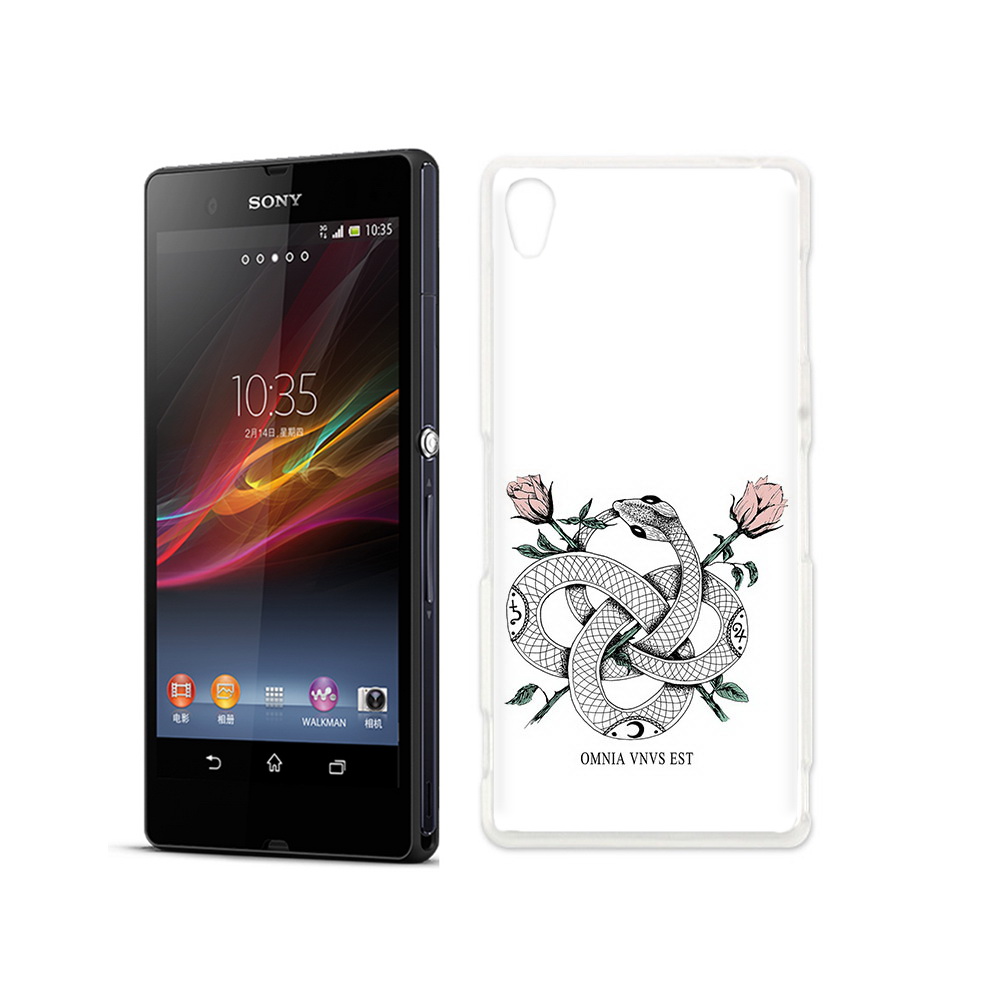 

Чехол MyPads Tocco для Sony Xperia Z нарисованная змея абстракция, Прозрачный, Tocco