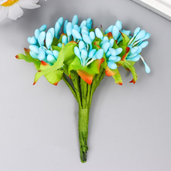 Цветы для декорирования Паслен жасминовидный 1 букет=10 цветов голубой 9,5 см (10 шт)