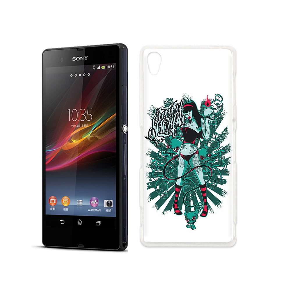 

Чехол MyPads Tocco для Sony Xperia Z нарисованная девушка в татуировках, Прозрачный, Tocco